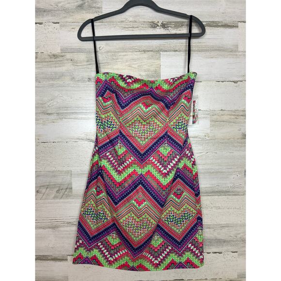 LAUNDRY by SHELLI SEGAL women 2 Y2K 90s Callie Mini Dress Strapless new boho - Picture 1 of 7